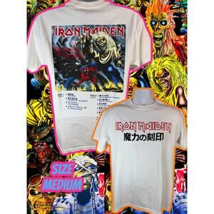 Vintage Y2K Iron Maiden The Number of the Beast White Shirt | Men's Medium